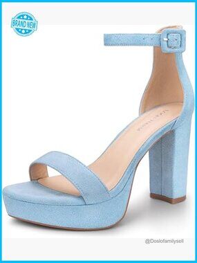Chunky Platform Heels 4 Inch Block Heeled Sandals Strappy Dress Shoes with